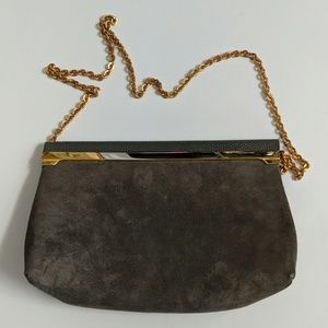 Vintage 1950's Block Leather and Gatorskin Mini Bag